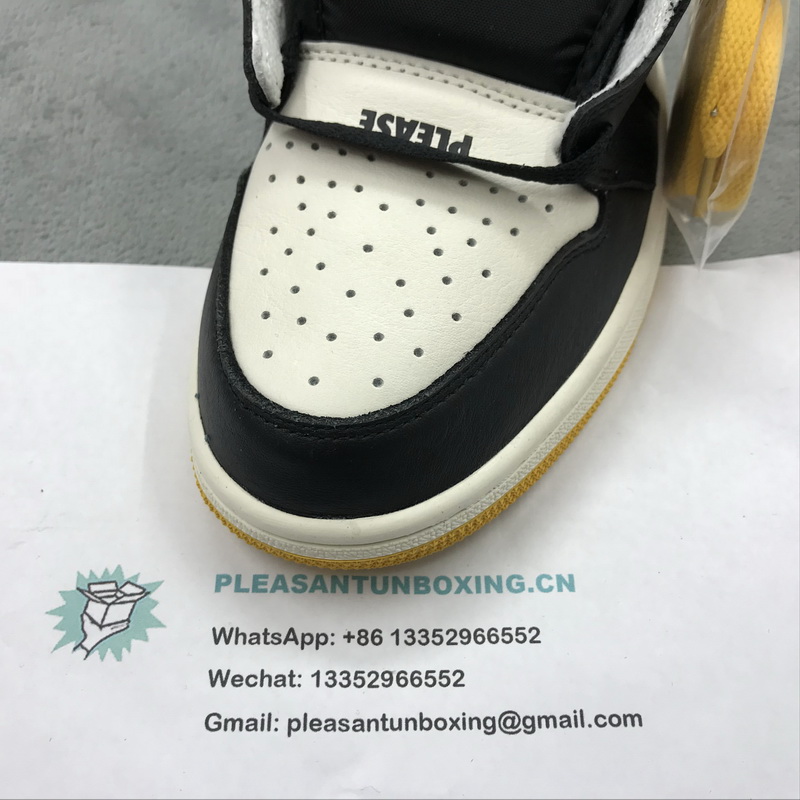 Authentic Air Jordan 1 NRG No L's Yellow Black